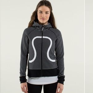 Lululemon Scuba Knit Striped Hoodie Zip Up Thick